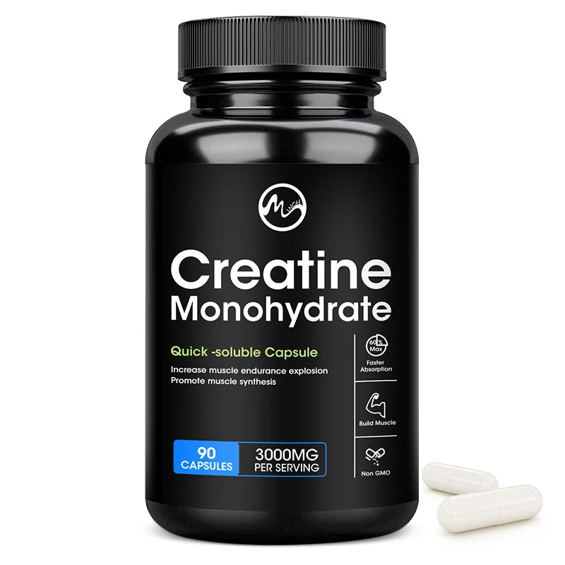Creatine 3000MG Monohydrate Strength Muscle Performance Keto-Friendly Build Muscle Enhance Performance Unflavored Adult