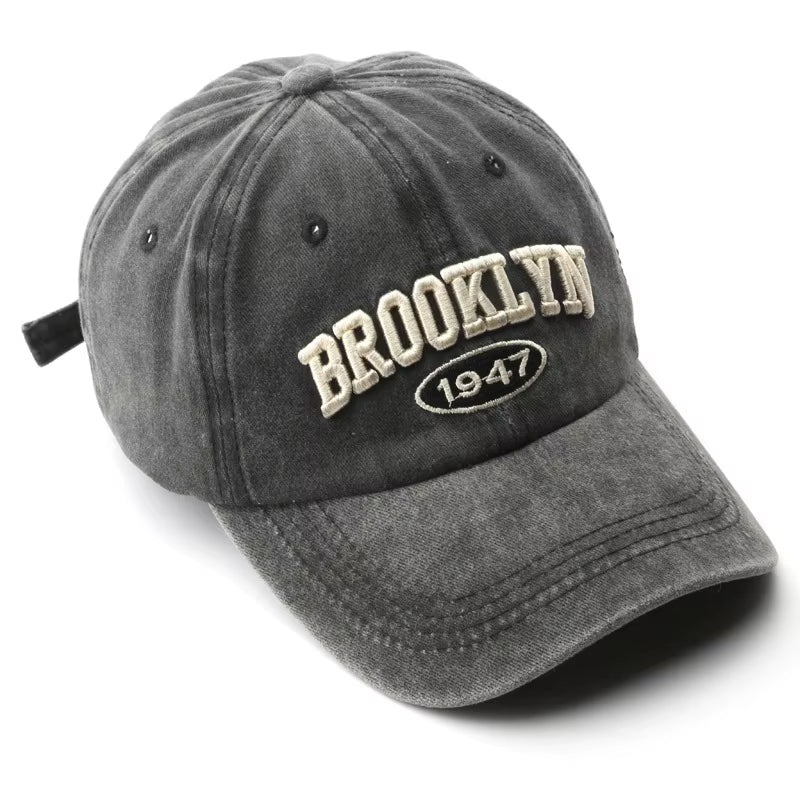 Retro Brooklyn Letter Embroidery Baseball Caps Spring Summer Men Women Cotton Adjustable Casual Hat Hip Hop Streetwear Sun Hats