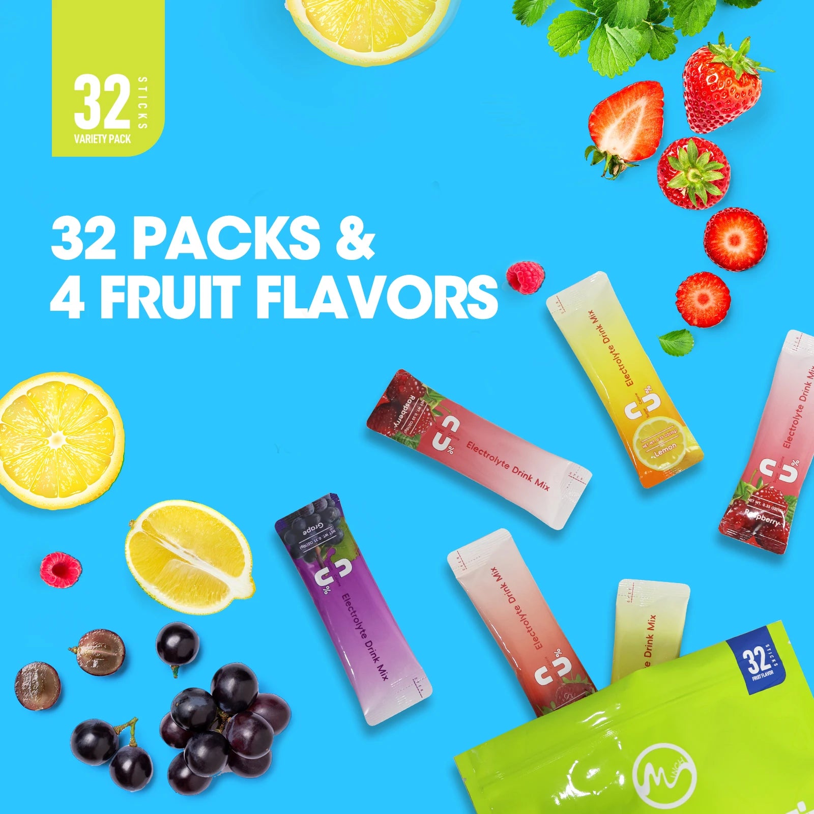 Daily Electrolyte Mix, Tropical Variety 4-Flavor Variety, Hydration Packets with 8 Electrolytes & Minerals Non-Gmo, Vegan