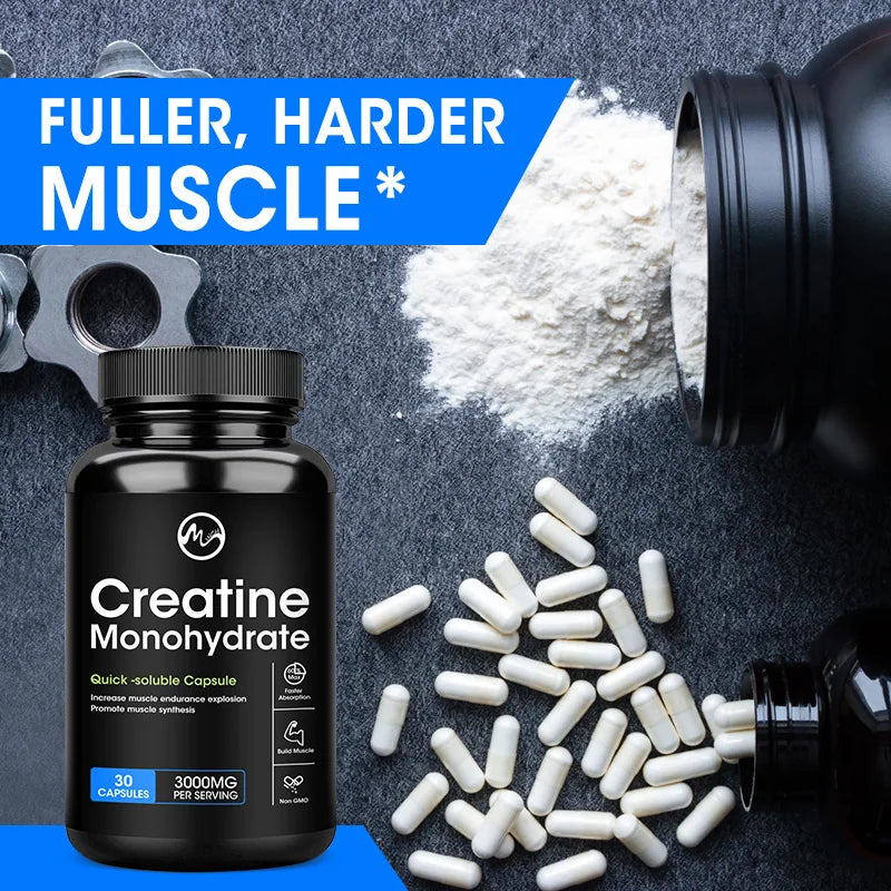 Creatine 3000MG Monohydrate Strength Muscle Performance Keto-Friendly Build Muscle Enhance Performance Unflavored Adult