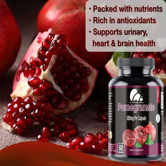 Pomegranate Capsules - 500Mg, Antioxidant food - 60 Capsules