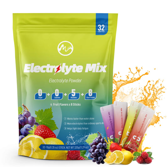Daily Electrolyte Mix, Tropical Variety 4-Flavor Variety, Hydration Packets with 8 Electrolytes & Minerals Non-Gmo, Vegan
