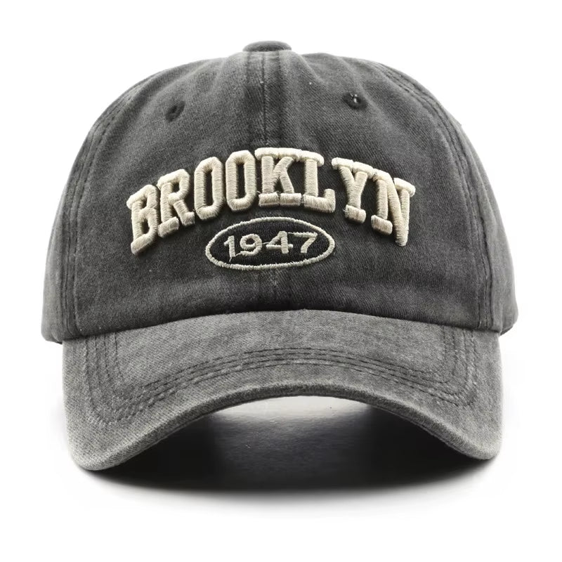 Retro Brooklyn Letter Embroidery Baseball Caps Spring Summer Men Women Cotton Adjustable Casual Hat Hip Hop Streetwear Sun Hats