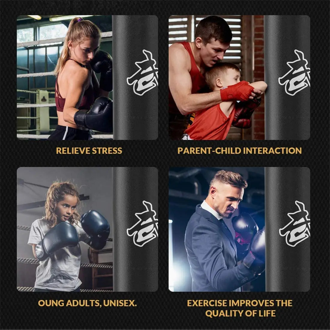 1 Set of Oxford Cloth Adult Men and Women Youth Heavy Duty Hollow Boxing Bags, a Set of Oxford Cloth Hollow Boxing Bags for Adul
