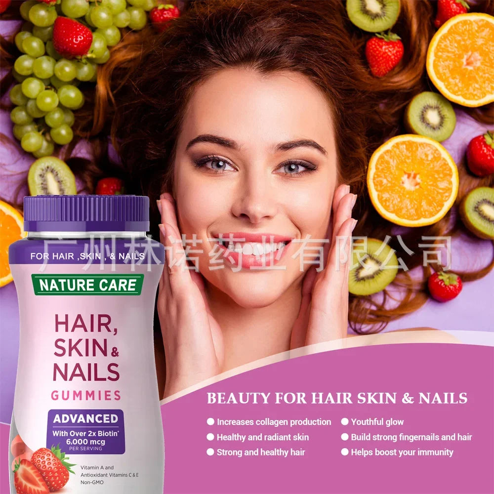 1Pcs Natural Treasure Hair Skin Nail Collagen Biotin 230Gummies Women Health Beauty Supplements Young Skin